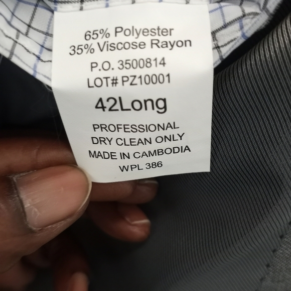 Saddlebred Gray Blazer Suit Jacket Coat Size 42L - Picture 8 of 13